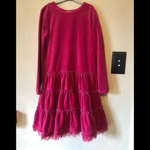 Hanna Andersson pink velour dress size 130 / US 8